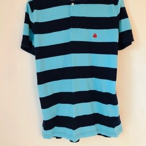 Brooks Brothers stripe aqua polo